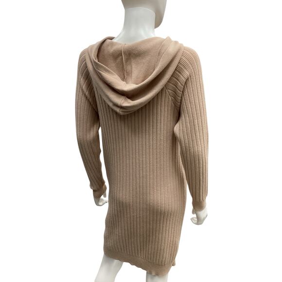 Saturday Sunday By Anthropologie Dress Women’s Size M Sweater Dress Hoodie Tan - Picture 4 of 5